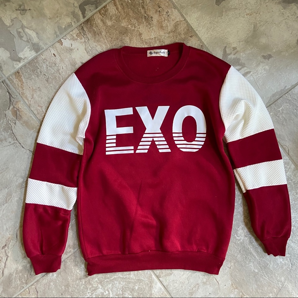 EXO White Striped Sweatshirt